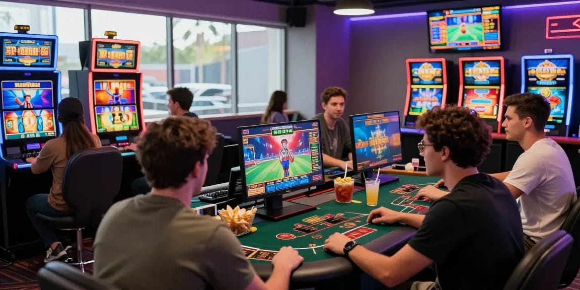 Exciting GO99 gaming environment with players enjoying casino games and vibrant decor.
