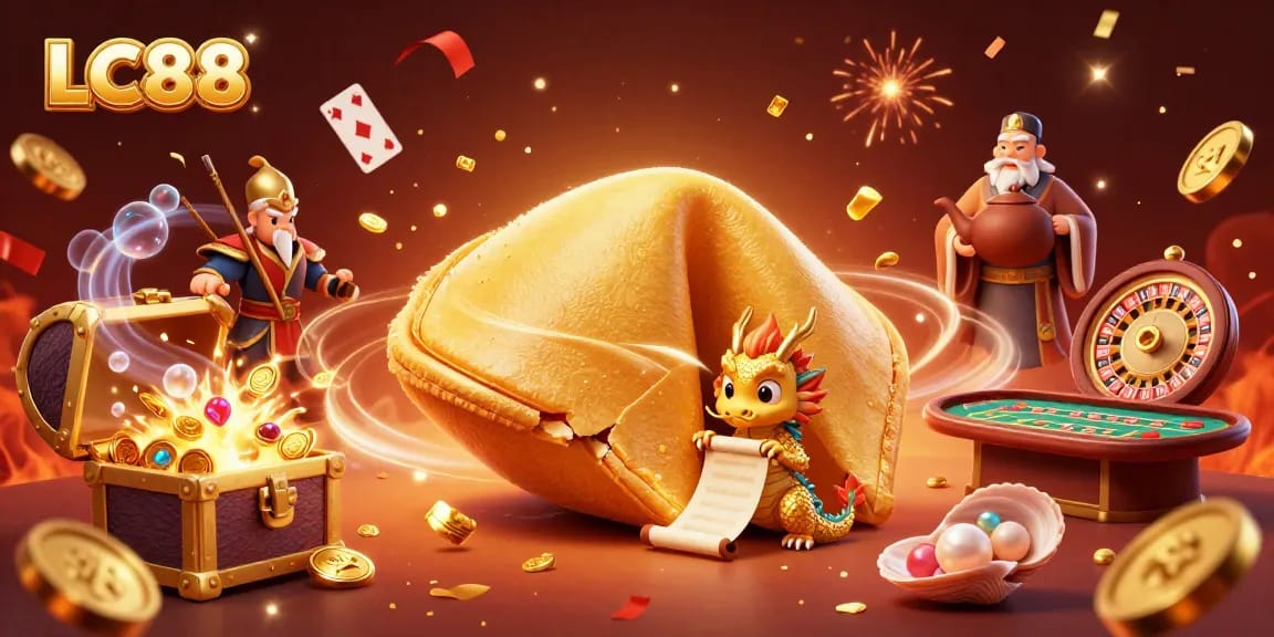 LC88 offers thrilling casino adventures with a vibrant 3D illustration featuring exciting game elements.