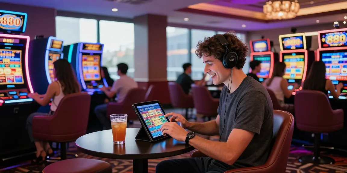 Exciting slot88 gaming experience in a lively casino setting with friends.