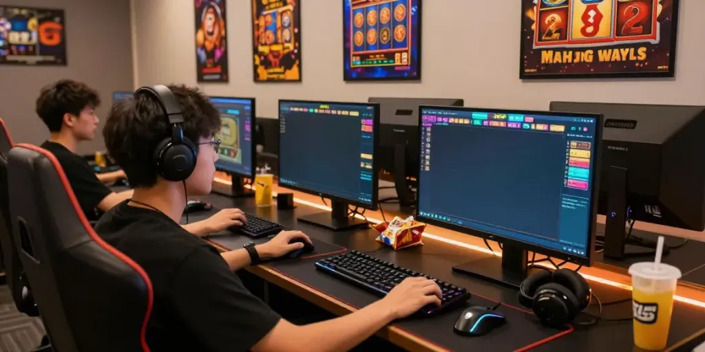 Player enjoying immersive gaming experience with Bro138 slot games.