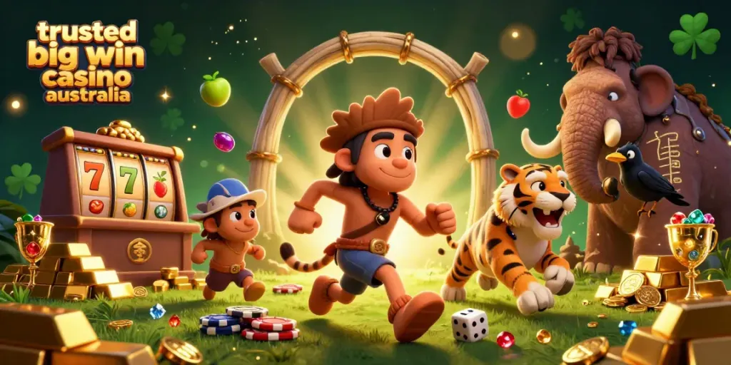 Experience thrilling gameplay at the trusted big win casino Australia with our exciting caveman-themed design.