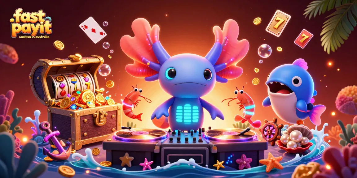 Experience fast payout casinos in Australia with vibrant casino-themed underwater scene