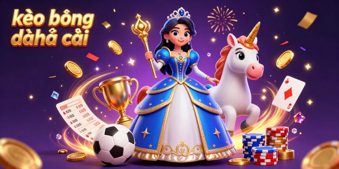 Place bets and win with kèo bóng đá nhà cái featuring a stunning woman in a royal ball gown and unicorn.