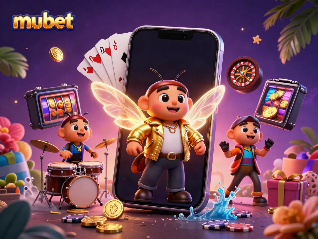 Experience thrilling wins with mubet's vibrant casino scene featuring a rock star and dynamic gameplay.