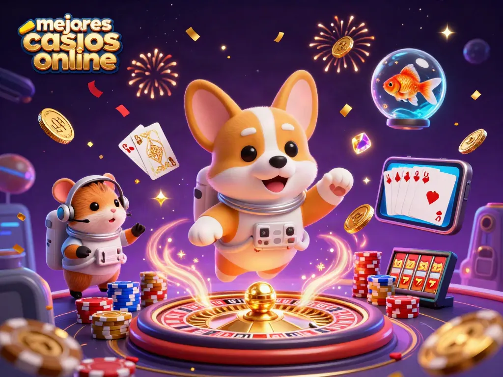 Juega y descubre los mejores casinos online mientras disfrutas de una emocionante ilustración 3D.