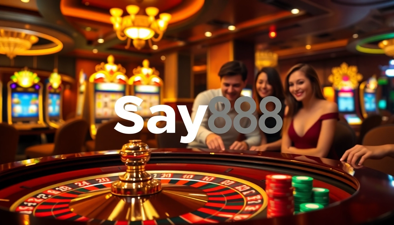 Experience the thrill of say88 with casino gaming, roulette, and poker chip action.