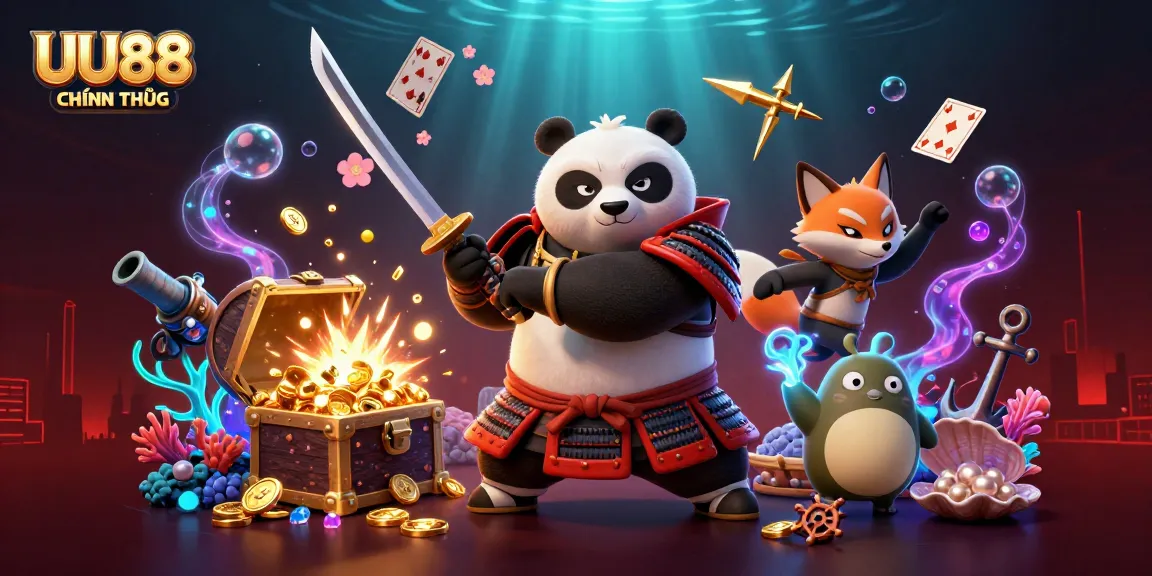 Experience the thrilling adventure at UU88 CHÍNH THỨC with our vibrant 3D gaming scene.