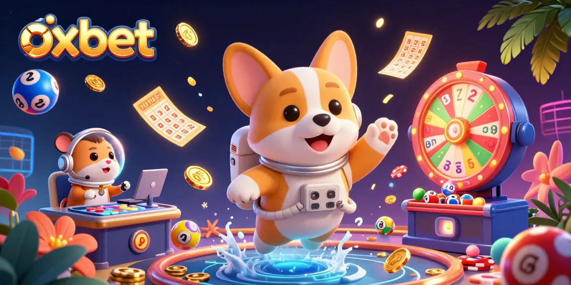 Experience winning moments at oxbet with vibrant gaming elements in a colorful casino scene.