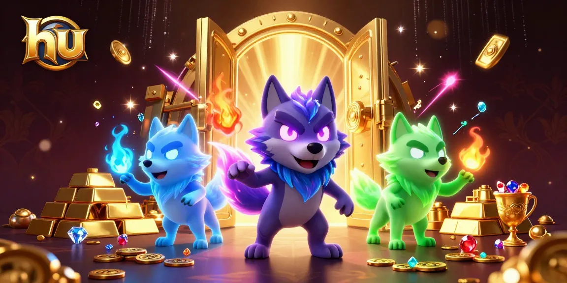 Experience the thrill of hu with dynamic ghost wolves in a vivid casino treasure scene.