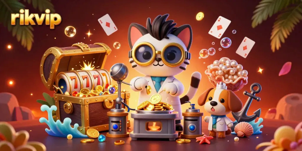 Experience the thrills at rikvip with vibrant graphics, dynamic games, and engaging characters in a colorful casino setting.