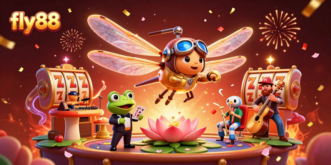 Experience the excitement of fly 88 as the dragonfly pilot navigates a vibrant casino scene.
