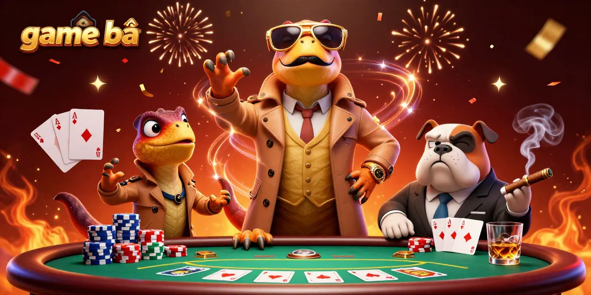 Experience game bài strategies with raptors in a trench coat at a vibrant casino scene.