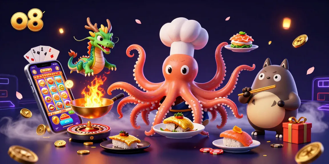 Experience thrilling slots action at o8 with vibrant visuals and animated characters.