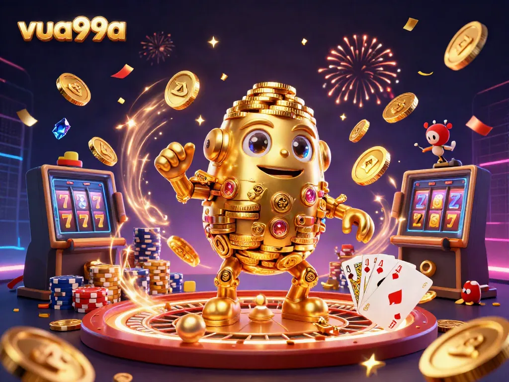 Experience the exciting world of vua99a with dynamic 3D characters, vivid casino elements, and vibrant celebrations.