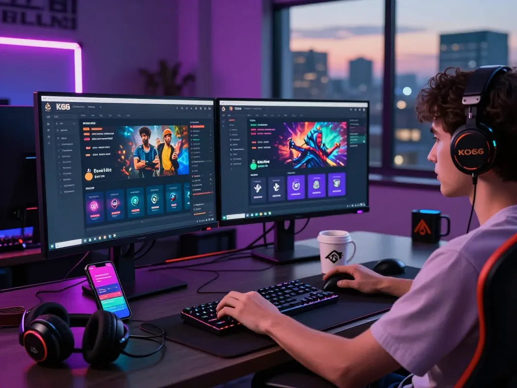 Engage with KO66 đăng nhập on a vibrant gaming setup, showcasing the lively atmosphere and modern technology.