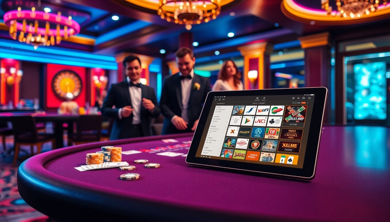 Xoilac tv enhances the thrill of gambling with vibrant casino visuals featuring poker chips and roulette.