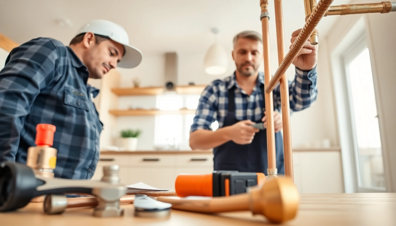 Technician providing whole house repiping services Tampa in a modern home, showcasing expert plumbing.