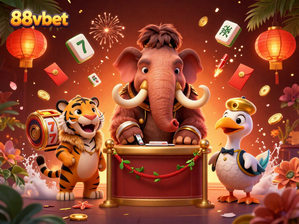 Engage with exciting gameplay at 88vbet's vibrant casino scene featuring cartoon characters.