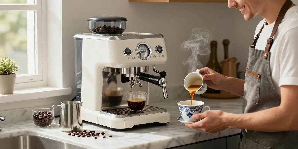 Rokok88 link alternatif featured in a bright kitchen brewing high-quality espresso