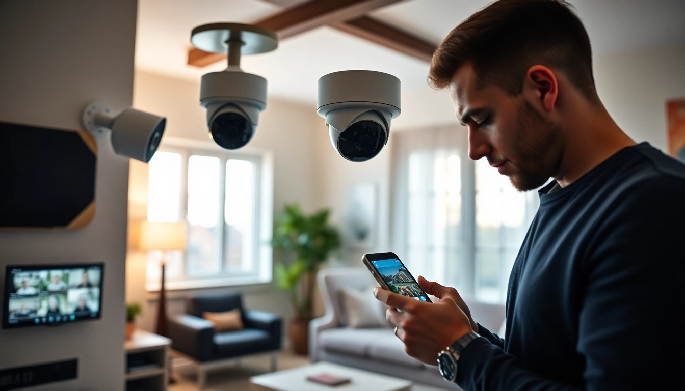 Cámaras Ezviz que muestran tecnología de seguridad para el hogar moderna en un interior con estilo.