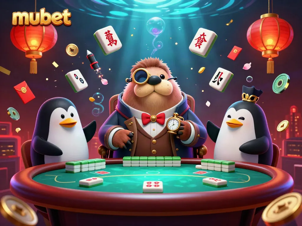 Experience the thrill of poker at mubet with whimsical underwater characters and vibrant casino elements.