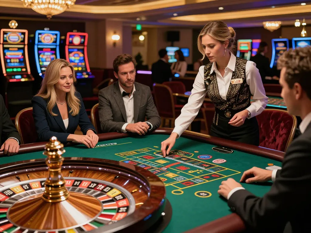 Players engaging in an exciting game of roulette at SC88 casino with vibrant atmosphere and professional croupier.