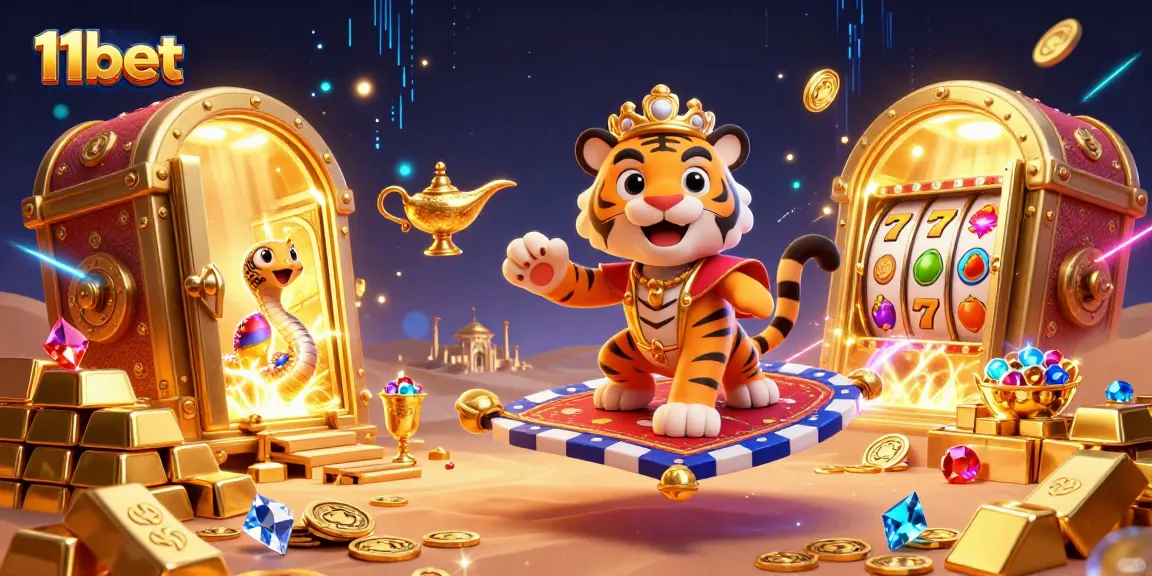 Experience the excitement of 11bet slots with rich visuals of treasures and vibrant game elements.