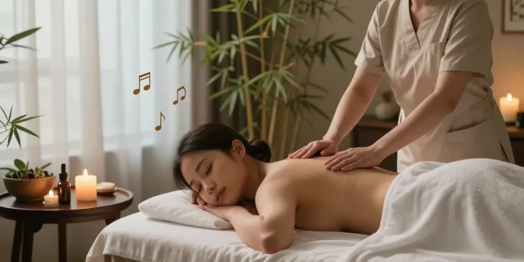 Relaxing 성동구출장안마 treatment in a serene spa environment with soothing elements.