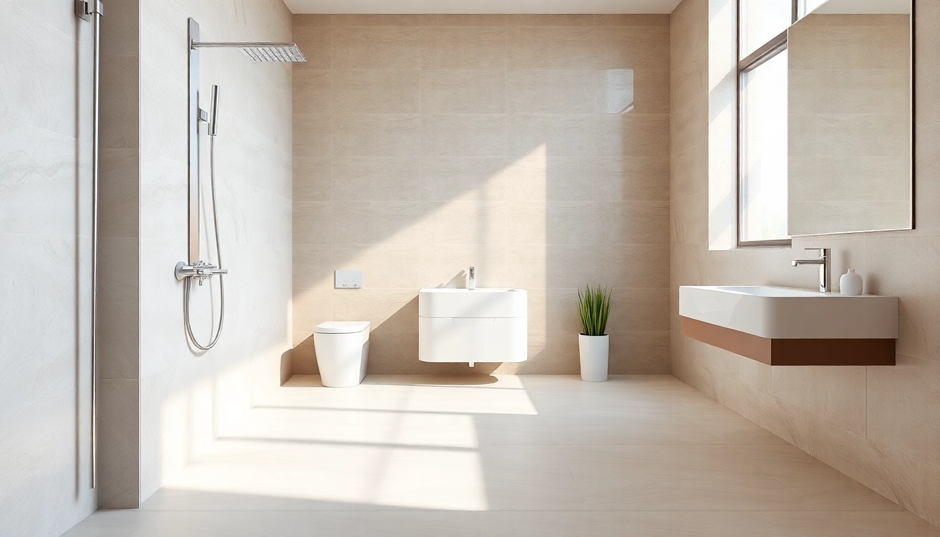 Sonni sanitär und moderne Sanitärinstallationen in einem stilvollen Badezimmer präsentieren.