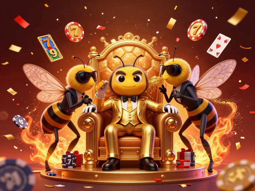 The 789clubvn mob boss character delights in a vibrant casino scene filled with floating slot reels and celebratory effects.