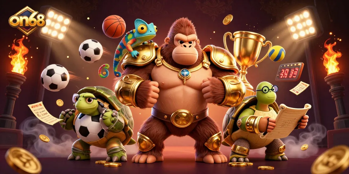 Experience thrilling gameplay at on68 with powerful characters and dynamic sports elements in a vibrant casino setting.
