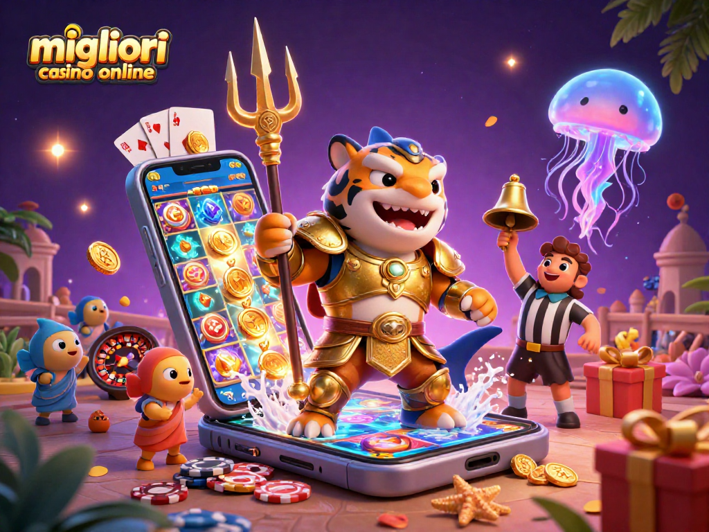 Migliori casino online: esplora il divertimento con un squalo gladiatore che gioca e vince con slot e roulette sotto il mare.