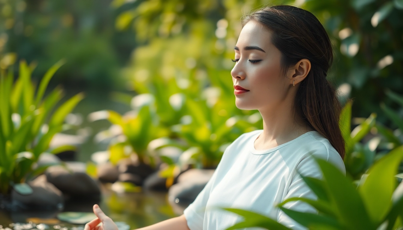 Calm meditation scene illustrating stress and anxiety relief through peaceful mindfulness practice.