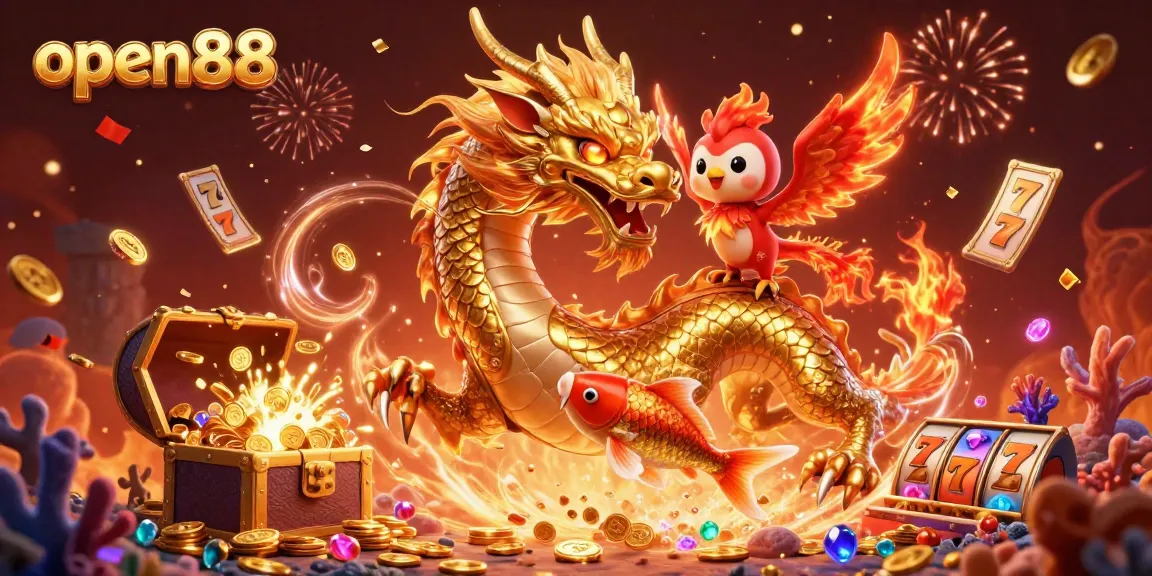 Experience the excitement of open88 with winning slot casino games featuring a golden dragon and vibrant graphics.