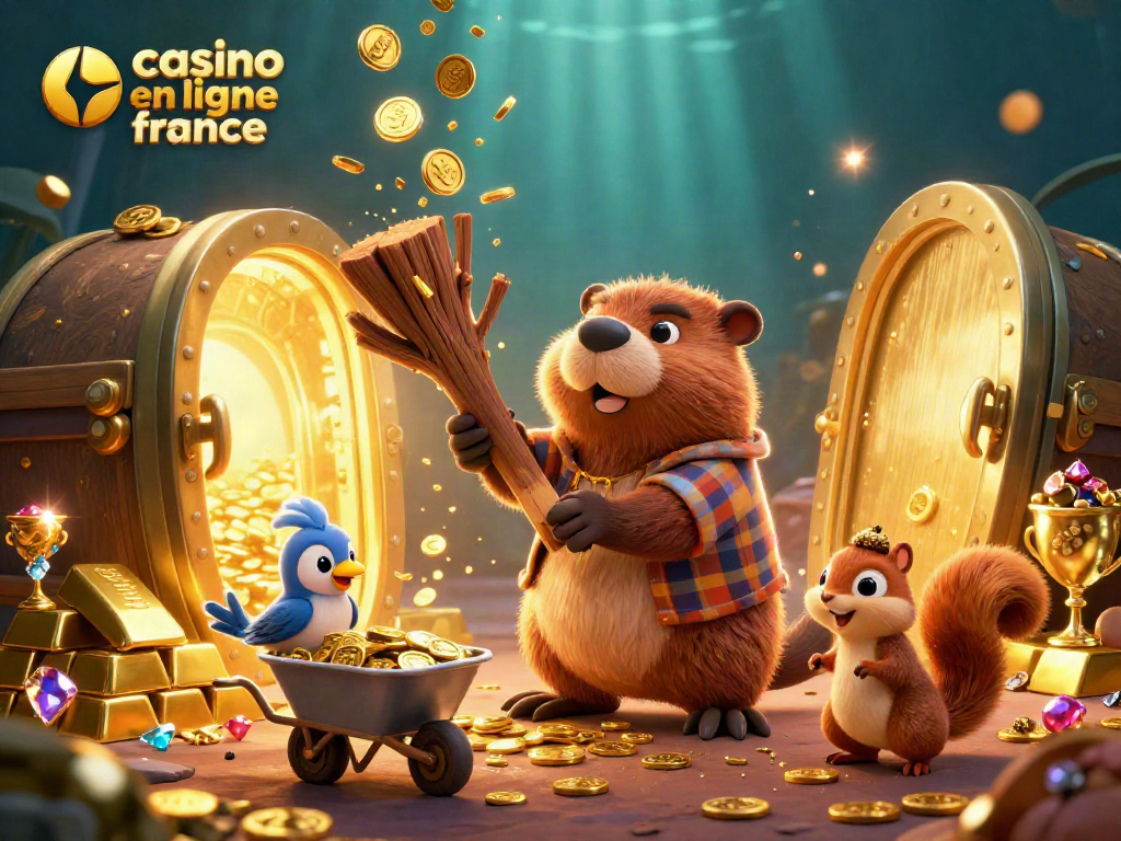 Jouez avec l'excitation des casinos en ligne en France dans une scène dynamique avec des personnages animés.
