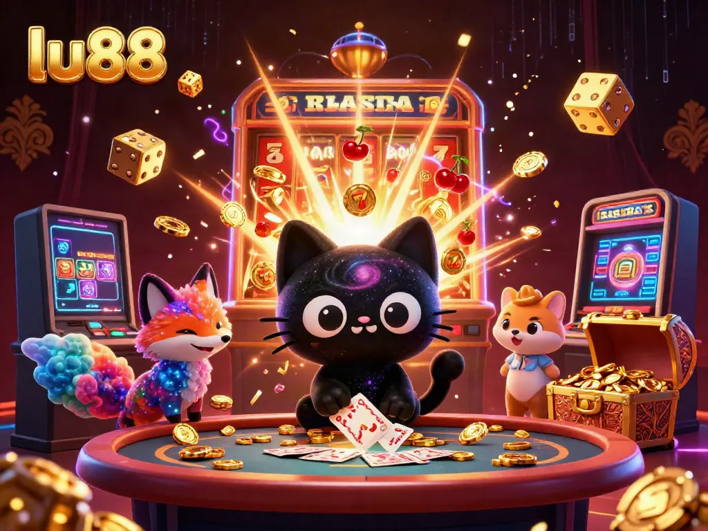 Experience thrilling gameplay as lu88 offers vibrant casino action with slot machines and cosmic characters.