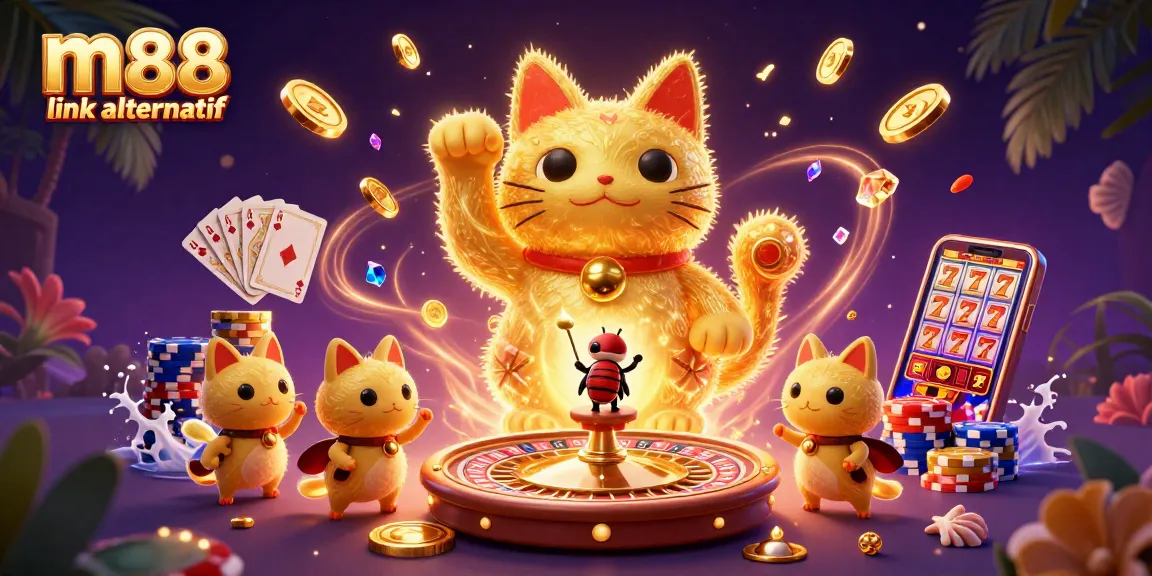 Experience the vibrant world of m88 link alternatif with lively casino characters and exciting gaming elements.