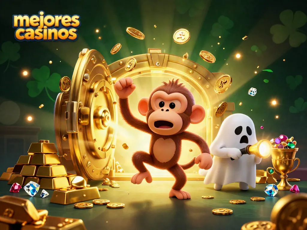 Juego emocionante en los mejores casinos con un mono poltergeist y un cachorro cazador de fantasmas.