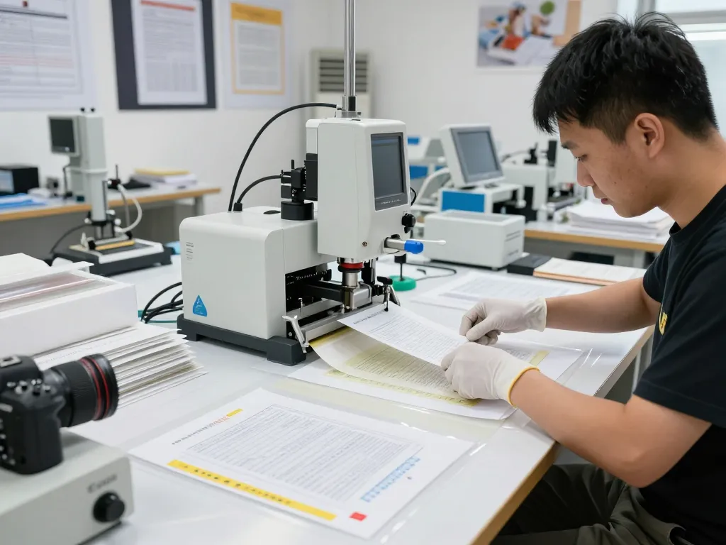 bóc giấy ép plastic in a professional document restoration workshop showing advanced extraction technique