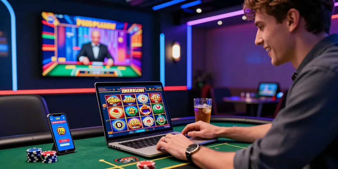 Exciting live casino gaming experience at 79club with player immersed in action.