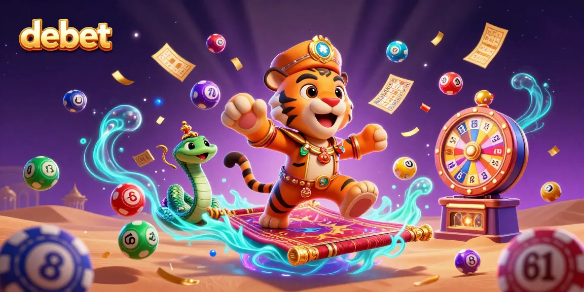 Engage in exciting debet casino action with colorful lottery elements and a magical Arabian theme.