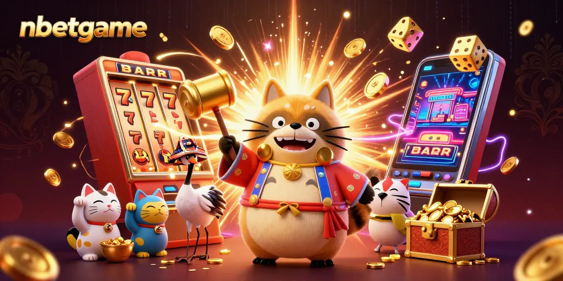 Experience nbetgame's vibrant slot machine excitement with lucky characters and golden treasures!