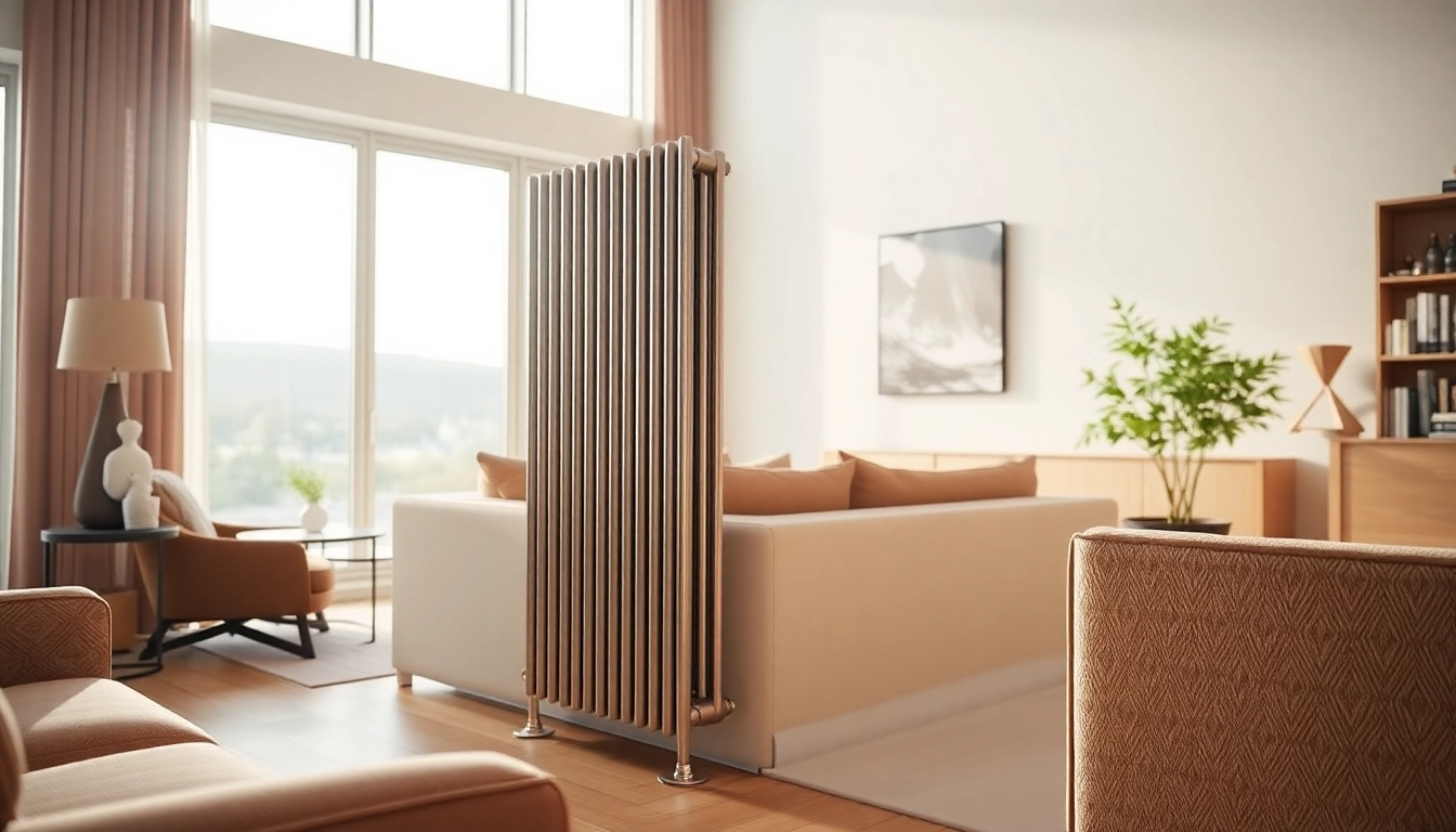 Heizkörper kaufen: Eleganter Heizkörper in modernem Interieur zeigt Stil und Wärme.