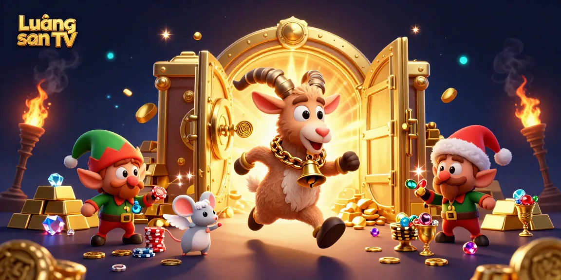 Lương sơn TV showcases a festive casino scene with Krampus and elves, enriching the gambling experience.