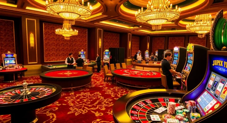 Experience the thrill of gambling at 壹發娛樂 with vibrant casino tables and winning slot machines.