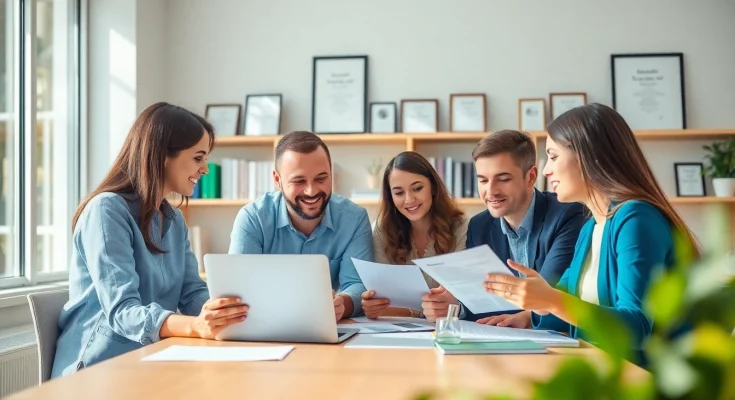 Certification help providers guiding clients through professional certification processes in a collaborative environment.