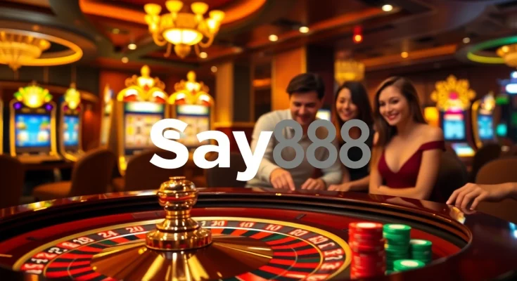 Experience the thrill of say88 with casino gaming, roulette, and poker chip action.