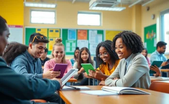 Schüler verwenden Handytasche Klassenzimmer, um ihre Geräte optimal einzusetzen.