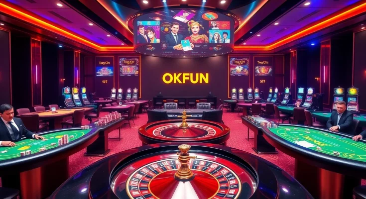 Experience luxury and excitement at Trang Chủ OKFUN's online casino featuring roulette and poker.