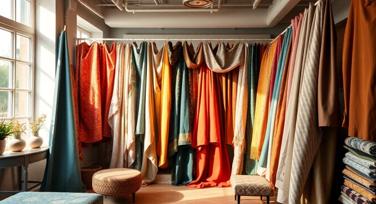 Bekijk kleurrijke stoffen in deze stoffen webshop nederland met unieke texturen en patronen.